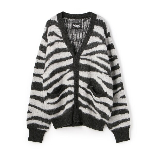 数量限定安いSCHOTT MOHAIR ZEBRA CARDIGAN トップス