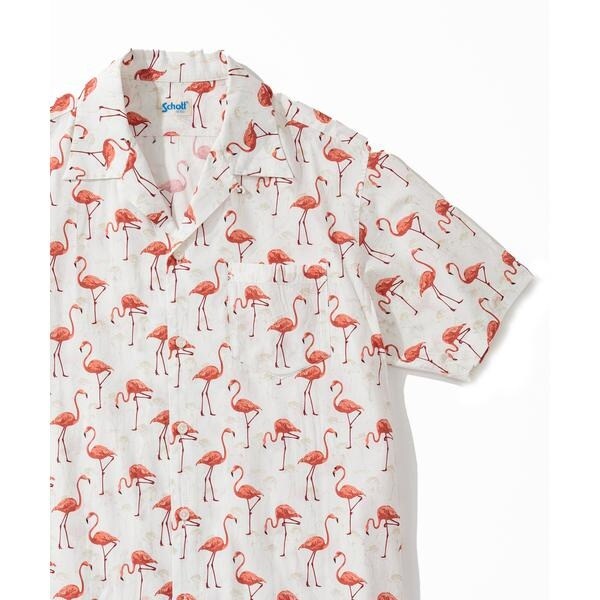 『5年保証』 HAWAIIAN SHIRT FLAMING／ハワイアンシャツ フラミンゴ アロハ トップス