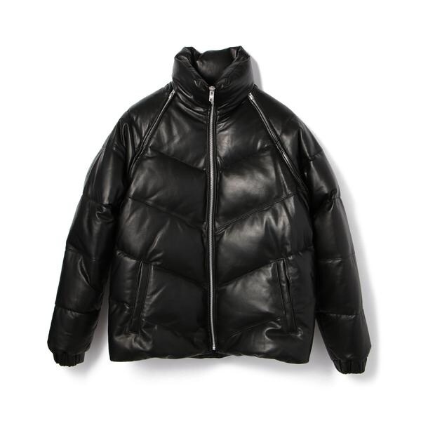 LAMB LEATHER DETACHABLE DOWN JACKET／ラムレザー