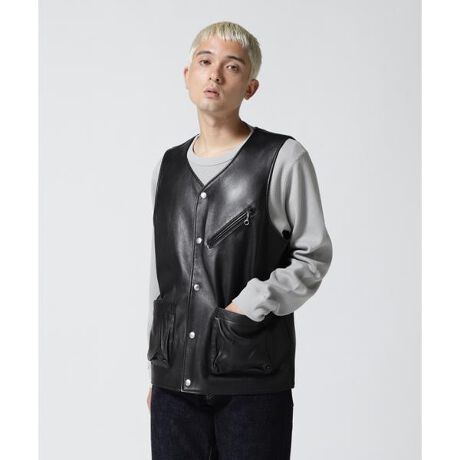 PATCH POCKET LEATHER VEST ／パッチポケット レザーベスト | ショット 