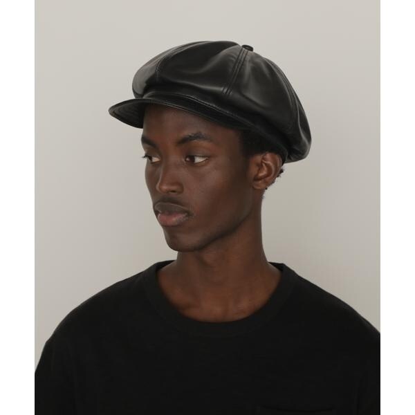 LEATHER NEWSBOY CAP／レザー ニュースボーイキャップ キャスケット