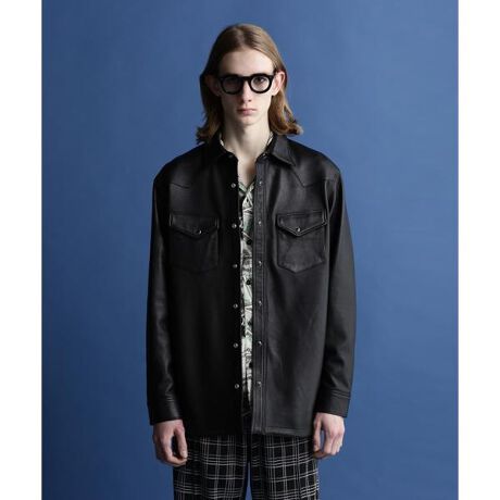 LAMB LEATHER WESTERN SHIRT／ラムレザー ウエスタンシャツ | ショット 
