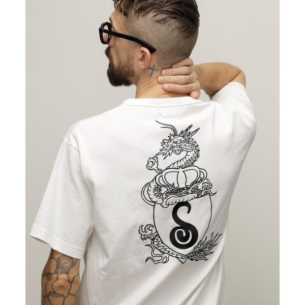 HENLEY TーSHIRT ”CREST DRAGON EMB”／刺繍ヘンリーTシャツ ”クレスト ショット Schott HENLEY TーSHIRT 