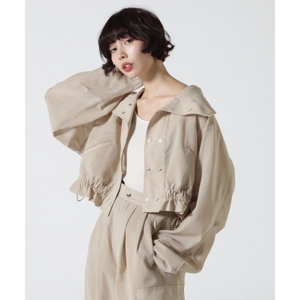 [}C]Women's^×RUMBLE RED^ubh^SLUB CHIFFON TRACK JAC/VbgiSchottj x[W