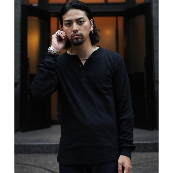 2PACK LS HENLEY NECK T-SHIRT／2パック ヘンリーネック ロンT
