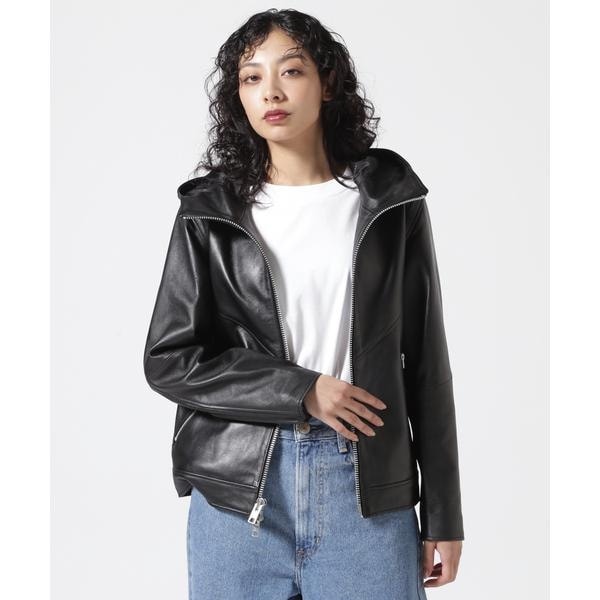 [}C]Women's^c^HOODED RIDERS JACKET^t[fB[ C_[X WPb/VbgiSchottj ubN1