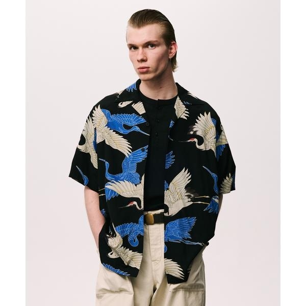 希少✨Schott ベースボールシャツ 半袖 ストライプ ブラック L