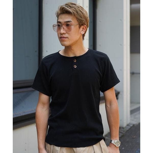 2PACK LS HENLEY NECK T-SHIRT／2パック ヘンリーネック ロンT