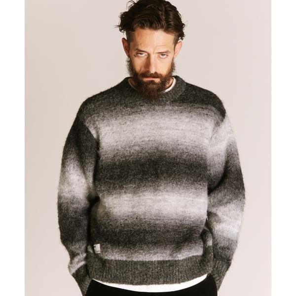 [}C]GRADATION CREW KNIT^Of[V N[jbg/VbgiSchottj ubN