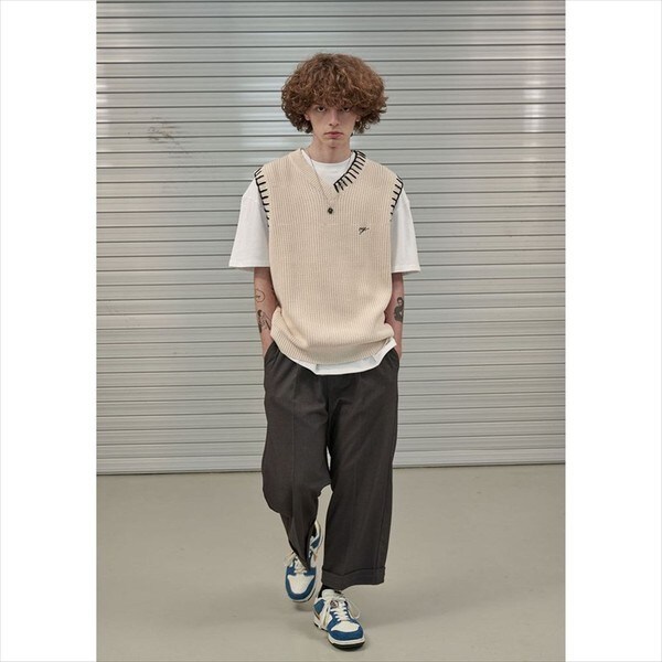 ＯＹ／オーワイ／ＳＣＲＩＰＴ ＬＯＧＯ ＫＮＩＴ ＶＥＳＴ 