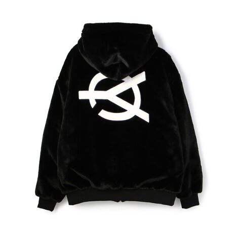 OY／オーワイ／LOGO FUR HOODIE JACKET／ロゴ 