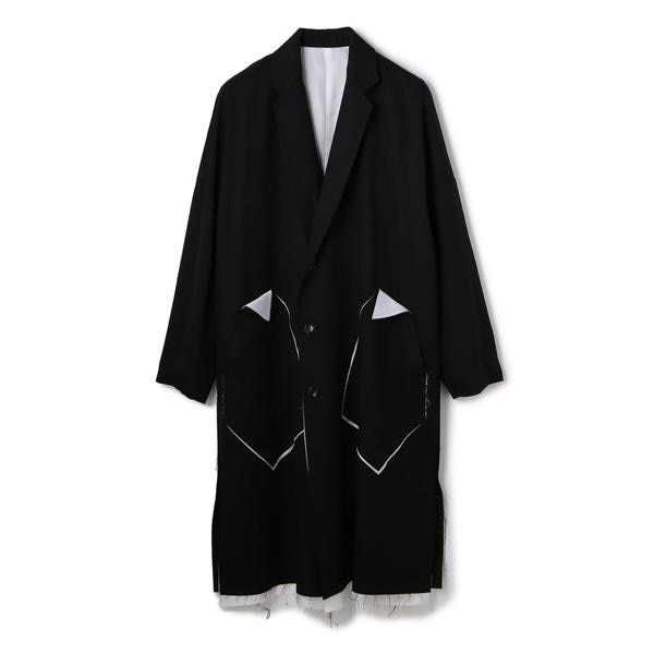 sulvam サルバム over coat ストライプオーバーコート CLASSIC OVER COAT(S BLACK): sulvam: MENS｜THE TOKYO ONLINE STORE