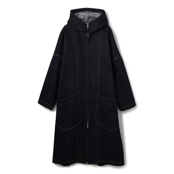 Sulvam／サルバム／DENIM HOOD LONG COAT／デニムフードロングコート