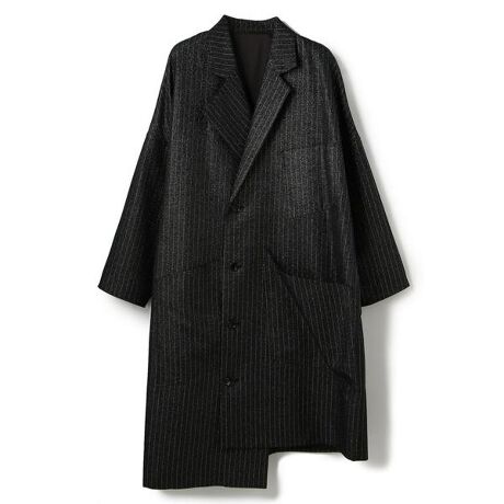 sulvam／サルバム／BIAS GLIT STRIPE OVER COAT／ストライプ 
