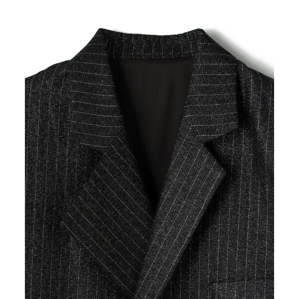 sulvam／サルバム／BIAS GLIT STRIPE OVER COAT／ストライプ