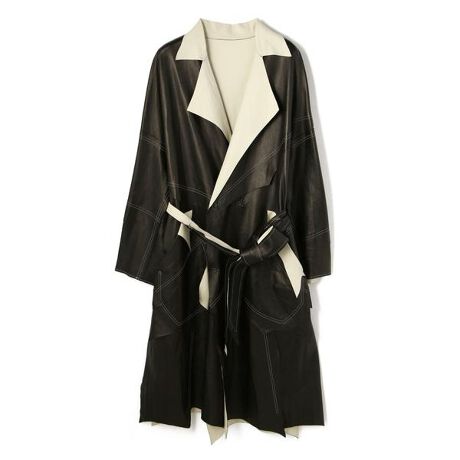 sulvam／サルバム／ONEPIECE LEATHER OVER COAT／レザーオーバーコート 