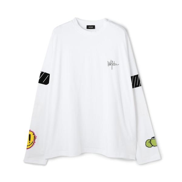 WE11DONE／ウェルダン／HEART L-SLEEVED T-SHIRT／ロゴロンT