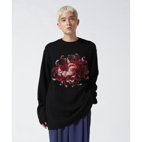 YohjiYamamoto POUR HOOME／ヨウジヤマモト プールオム／花柄丸首B  