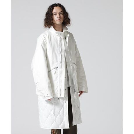 ALMOSTBLACK／オールモストブラック／WOVEN LAYERD MILITARY COAT  