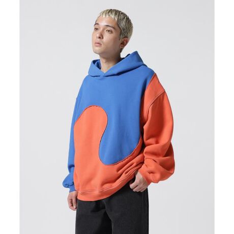 ERL／イーアールエル／SWIRL FLEECE HOODIE JERSY／パーカー 