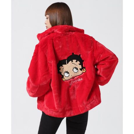 GUESS／ゲス／GO BETTY BOOP FUR JACKET／ファージャケット 