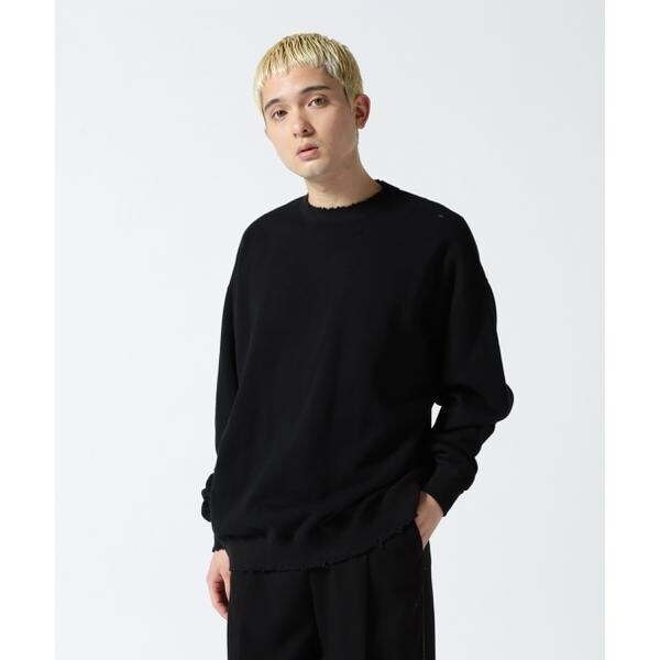 パーカー maison nine/メゾンナイン/ダメージ裏毛フードスウェット レディース メンズ maison nine／メゾンナイン／ダメージ裏毛クルーネック