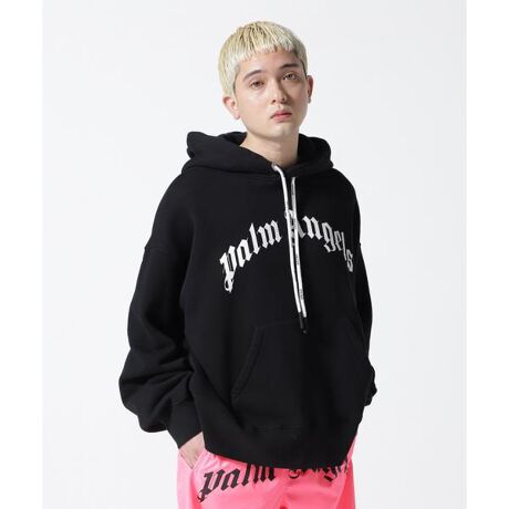 PalmAngels／パームエンジェルス／CURVED LOGO HOODY／カーブロゴ  