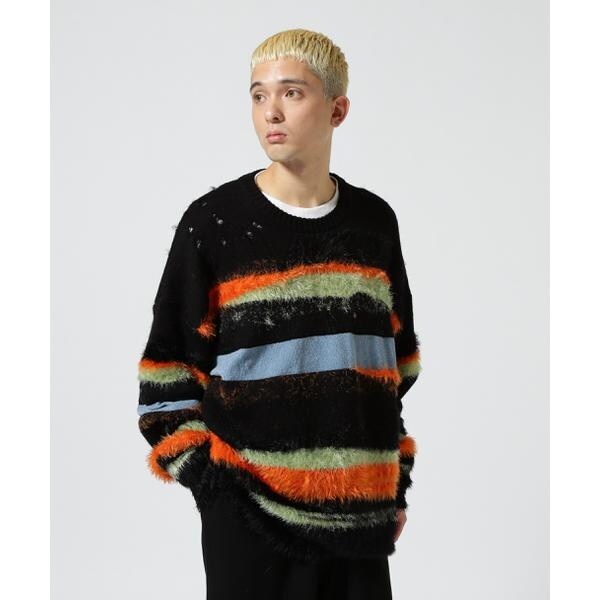 WHITELAND／ホワイトランド／MULTI BORDER KNIT／マルチボーダー