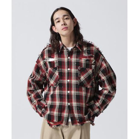 DankeSchon／ダンケシェーン／COTTON VIYELLA DAMEGE SHIRT／ダメー 