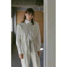 MANOF／マノフ／VEGAN LEATHER DRAWSTRING VEST