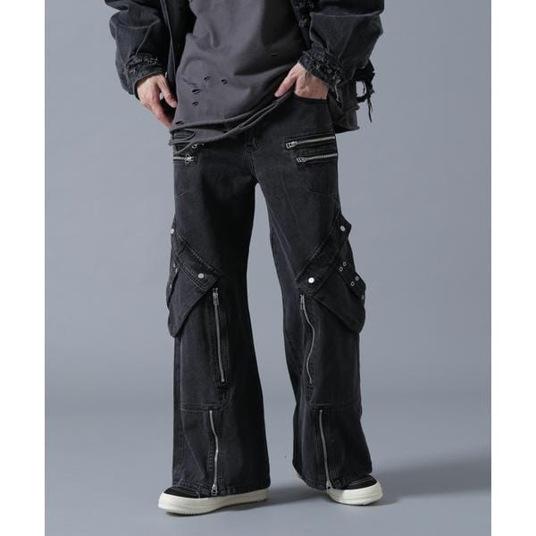 DankeSchon／ダンケシェーン／11ozD ZIP POCKET FLARE CARGO PA