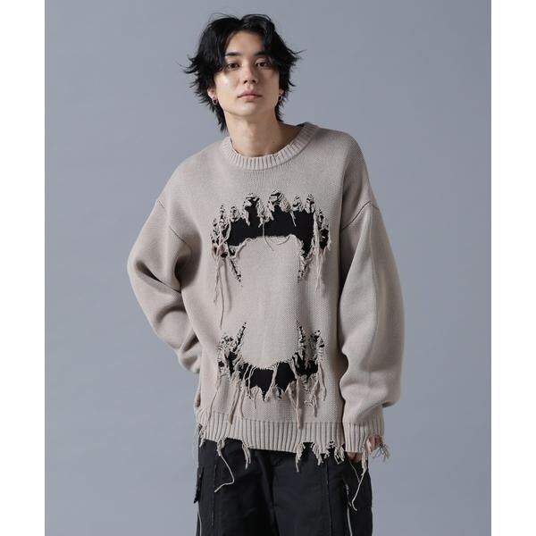 。 Dankeschon ダメージニット DankeSchon／ダンケシェーン／DAMAGE KNIT CREWNECK TEETH