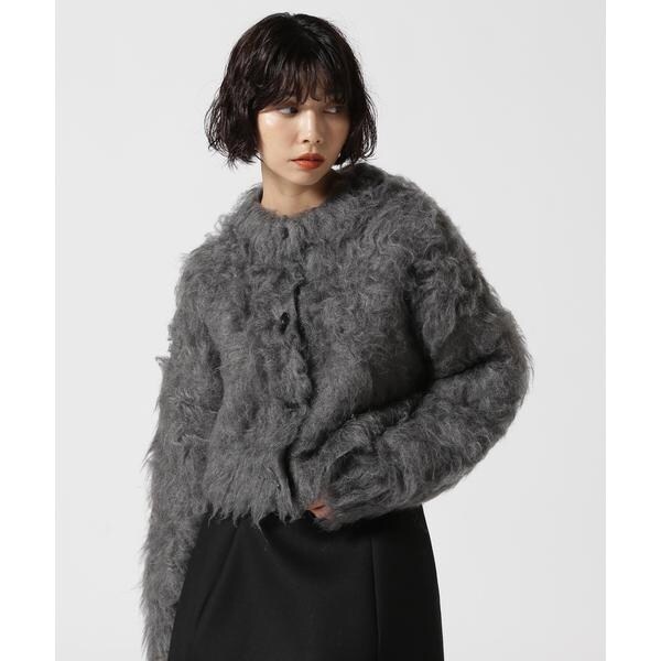 CLANE SHAGGY SHORT KNIT CARDIGAN GRAY クラネ SHAGGY SHORT KNIT