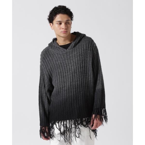 ニット セーター DankeSchon/ダンケシェーン/GRADATION KNIT HOODIE レディース メンズ DankeSchon／ダンケシェーン／GRADATION KNIT HOODIE