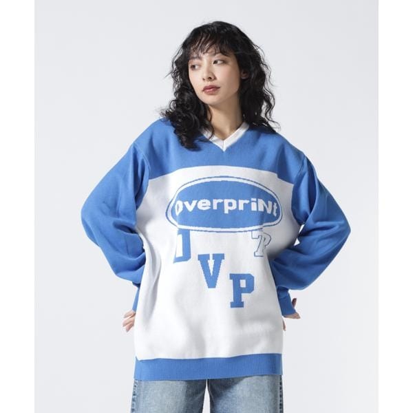 CLANE SQUARE SLEEVE KNIT TOPS ブルー サイズ2 CLANE／クラネ／SQUARE SLEEVE KNIT TOPS／ニットトップス