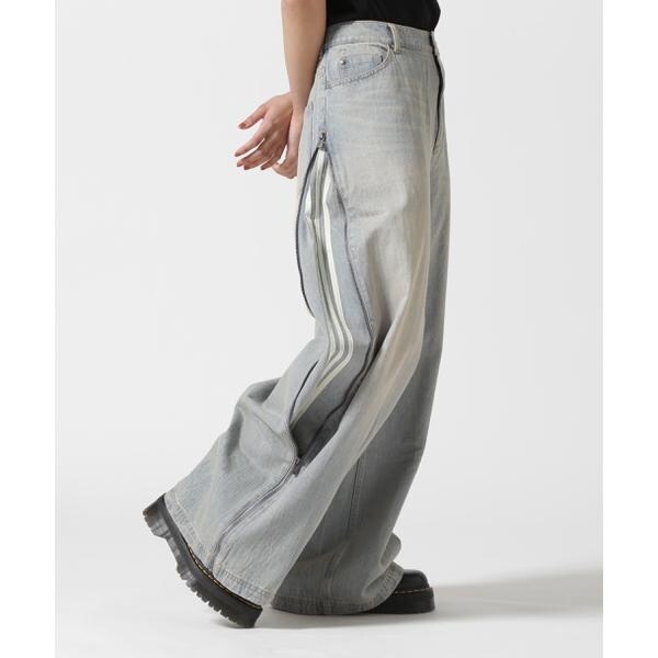 Adidas denim zip pants ブルー 26インチ adidas DENIM ZIP PANT ライトデニム（アディダス デニム ジップ