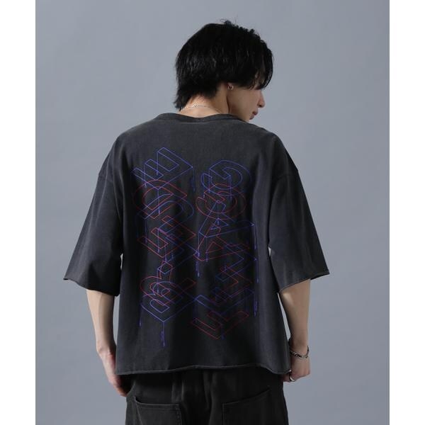 DankeSchon PIGMENT SPRAY S/S TEE MORTAL ブラック DankeSchon/ダンケシェーン/PIGMENT SPRAY S/S TEE MORTAL（T