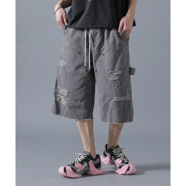 DankeSchon／ダンケシェーン／DAMAGE DUCK WKNEE SHORTS