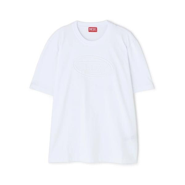 国内直営【DIESEL】T-ADJUST-BIGOVAL レギュラーフィットTシャツ T-ADJUST-BIGOVAL Tシャツ｜ホワイト｜メンズ｜DIESEL