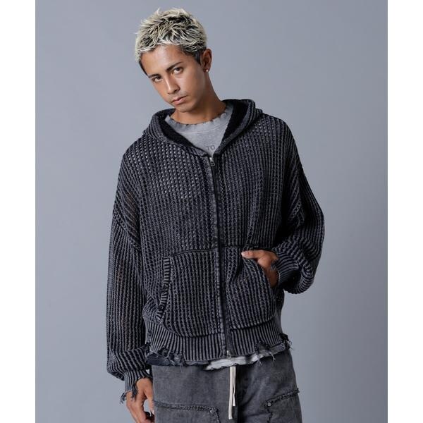 DankeSchon／ダンケシェーン／CHEMICAL MESH KNIT ZIP HOODIE