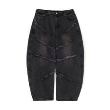 NOT4NERD／ノットフォーナード／CUT OFF CURVED DENIM PANTS