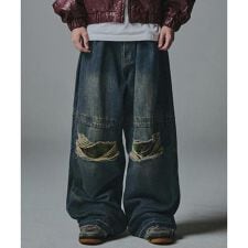 NOT4NERD／ノットフォーナード／CAMO PATCHWORK DENIM PANTS