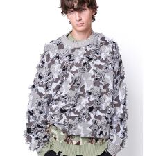 DankeSchon／ダンケシェーン／CAMO KNIT CREWNECK