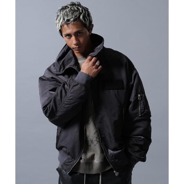 DankeSchon／ダンケシェーン／ECO FUR STAND BLOUSON BLACK