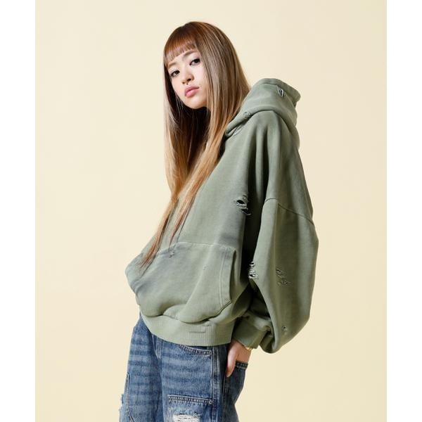 PRANK PROJECT／プランクプロジェクト／Double Zip Damaged Hoodie