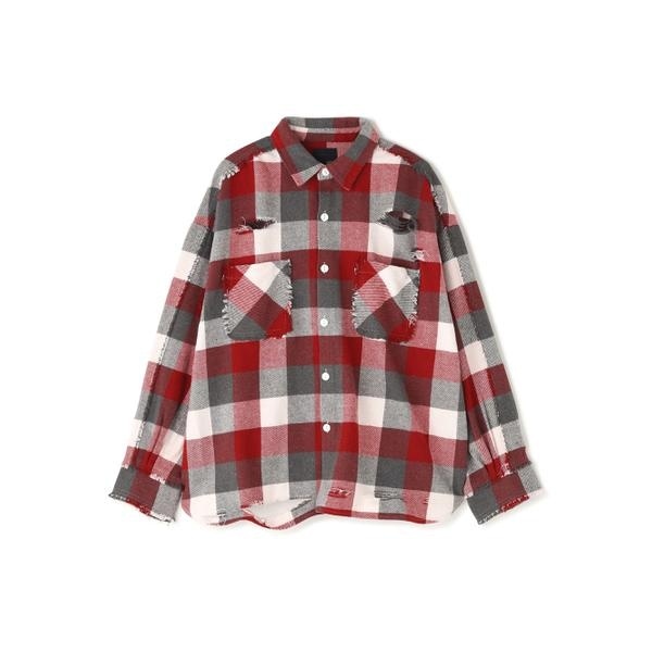 KMRii／ケムリ／Shadow Vine Long Flannel Shirt | ロイヤルフラッシュ