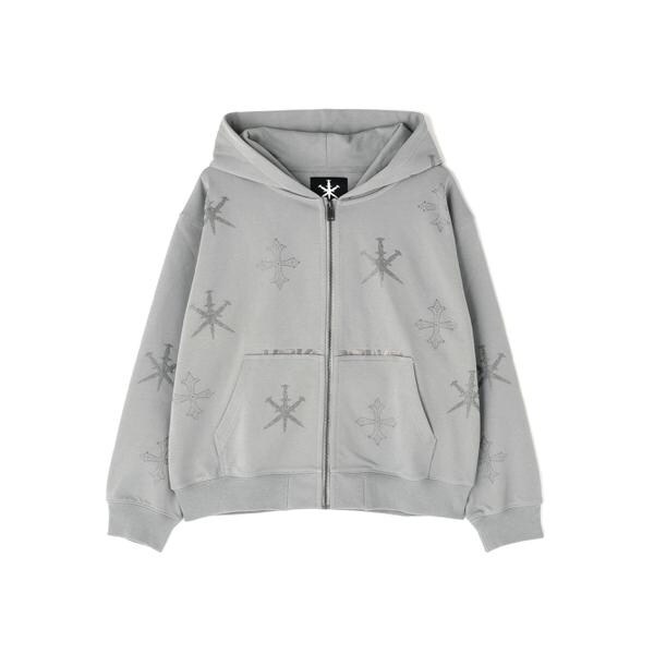 unknown london L.h.P別注 十字架プリントジップアップパーカー unknown london L.h.P別注 十字架プリントジップアップパーカー