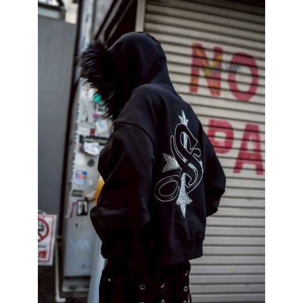 SUPPLIER／サプライヤー／FAUX FUR CROPPED CROSS ZIP HOODIE