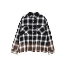 DankeSchon／ダンケシェーン／FLANNEL DAMAGE OMBRE BLEACH CHE
