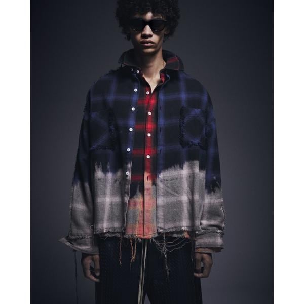 [�}���C]DankeSchon�^�_���P�V�F�[���^FLANNEL DAMAGE OMBRE BLEACH CHE/�G���G�C�`�s�[�iLHP�j �u���[